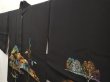 Photo2: 6622T12z590 Vintage Japanese Kimono Silk HAORI Trees Black (2)