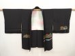 Photo6: 6622T12z590 Vintage Japanese Kimono Silk HAORI Trees Black (6)