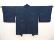 Photo1: 6626T01z560 Vintage Japanese Kimono Silk HAORI  Dark navy (1)