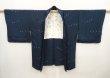 Photo5: 6626T01z560 Vintage Japanese Kimono Silk HAORI  Dark navy (5)