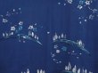 Photo3: 6626T03z410 Vintage Japanese Kimono Silk HAORI Flower Dark blue (3)