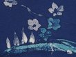 Photo4: 6626T03z410 Vintage Japanese Kimono Silk HAORI Flower Dark blue (4)