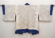 Photo6: 6626T03z410 Vintage Japanese Kimono Silk HAORI Flower Dark blue (6)