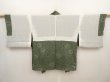 Photo6: 6626T05z400 Vintage Japanese Kimono Silk HAORI Leaf Grass green (6)