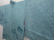 Photo2: 6626T06z520 Vintage Japanese Kimono Silk SHIBORI HAORI  Deep cyan (2)