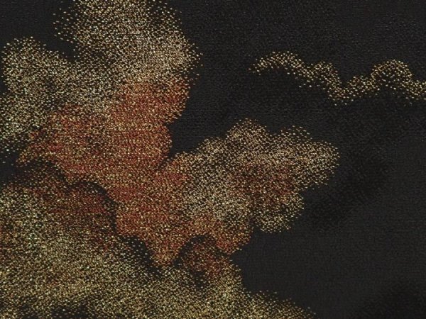 Photo4: 6626T08z500 Vintage Japanese Kimono Silk HAORI Cloud Black (4)