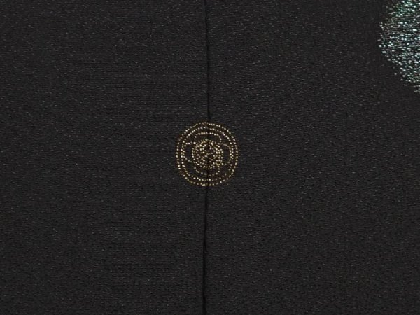 Photo5: 6626T08z500 Vintage Japanese Kimono Silk HAORI Cloud Black (5)