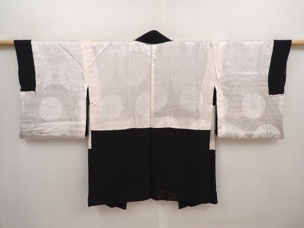 Photo8: 6626T08z500 Vintage Japanese Kimono Silk HAORI Cloud Black (8)