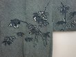 Photo3: 6626T09z440 Vintage Japanese Kimono Silk SHIBORI HAORI  Dark cyan (3)