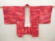 Photo5: 6626T10z530 Vintage Japanese Kimono Silk HAORI  Red-Pink (5)