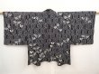Photo1: 6626T11z460 Vintage Japanese Kimono Silk SHIBORI HAORI Butterfly Black (1)