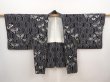 Photo5: 6626T11z460 Vintage Japanese Kimono Silk SHIBORI HAORI Butterfly Black (5)
