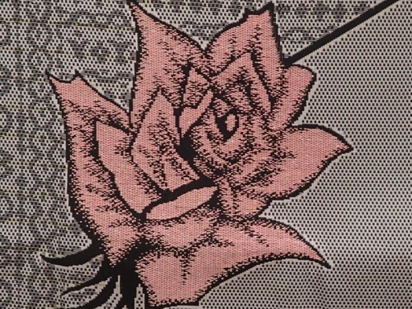 Photo6: 6626T12z870 Vintage Japanese Kimono Silk OMESHI Rose Gray (6)