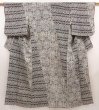 Photo1: 6626T13z940 Vintage Japanese Kimono Silk KOMON Flower Black (1)