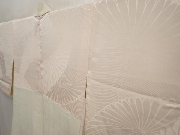 Photo8: 6629T02z610 Vintage Japanese Kimono Silk HAORI Flowers Off-white (8)