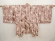 Photo1: 6629T03z480 Vintage Japanese Kimono Silk SHIBORI HAORI  Grape-Brown (1)