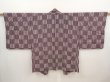 Photo1: 6629T04z570 Vintage Japanese Kimono Silk HAORI  Dark grape (1)