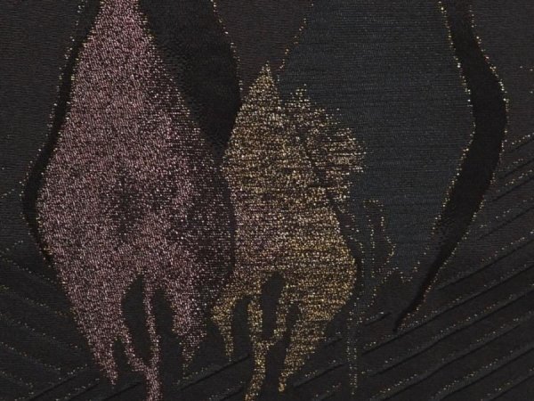 Photo4: 6629T05z560 Vintage Japanese Kimono Silk HAORI Trees Black (4)