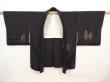 Photo5: 6629T05z560 Vintage Japanese Kimono Silk HAORI Trees Black (5)