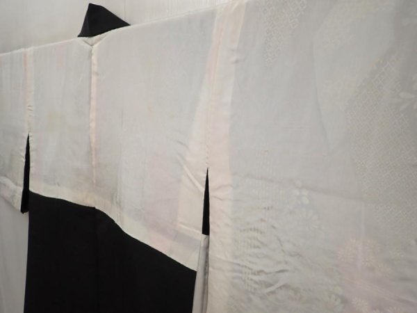 Photo7: 6629T05z560 Vintage Japanese Kimono Silk HAORI Trees Black (7)