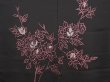 Photo3: 6629T07z550 Vintage Japanese Kimono Silk HAORI Flower Black (3)