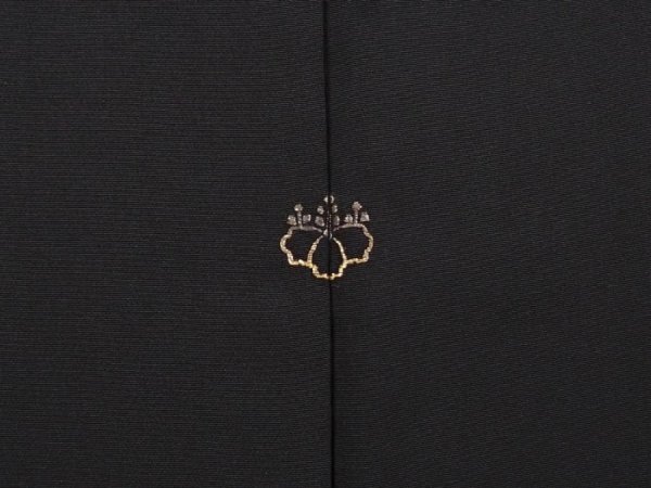 Photo5: 6629T07z550 Vintage Japanese Kimono Silk HAORI Flower Black (5)
