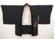 Photo6: 6629T07z550 Vintage Japanese Kimono Silk HAORI Flower Black (6)