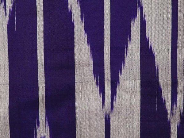 Photo4: 6629T08z400 Antique Japanese Kimono Silk HAORI Yagasuri Dark lavender blue (4)