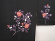 Photo3: 6629T10z640 Vintage Japanese Kimono Silk HAORI Flower Black (3)