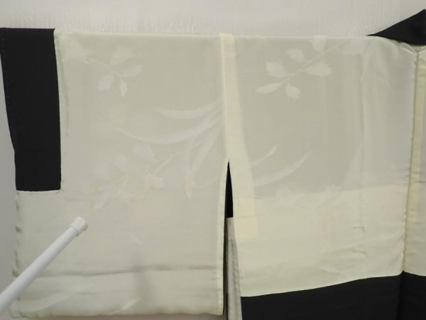 Photo8: 6629T10z640 Vintage Japanese Kimono Silk HAORI Flower Black (8)
