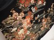 Photo3: 6629T11z1640  Japanese Kimono Silk FURISODE Royal cart Black (3)