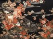 Photo8: 6629T11z1640  Japanese Kimono Silk FURISODE Royal cart Black (8)