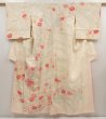 Photo1: 6629T13z740 Vintage Japanese Kimono Silk TSUKESAGE Chrysanthemum Off-white (1)