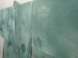 Photo2: 6630T01z410 Vintage Japanese Kimono Silk HAORI Flower Dull cyan (2)