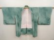 Photo5: 6630T01z410 Vintage Japanese Kimono Silk HAORI Flower Dull cyan (5)