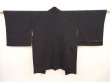 Photo1: 6630T02z560 Vintage Japanese Kimono Silk HAORI Trees Black (1)
