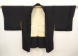Photo5: 6630T02z560 Vintage Japanese Kimono Silk HAORI Trees Black (5)