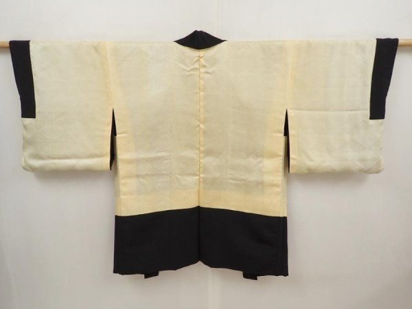 Photo6: 6630T02z560 Vintage Japanese Kimono Silk HAORI Trees Black (6)