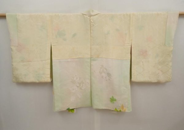 Photo8: 6630T04z540 Vintage Japanese Kimono Silk HAORI Ivy Soft green (8)
