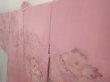 Photo2: 6630T06z560 Vintage Japanese Kimono Silk HAORI Flower Dull pink (2)