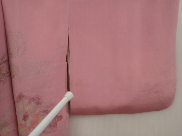 Photo6: 6630T06z560 Vintage Japanese Kimono Silk HAORI Flower Dull pink (6)