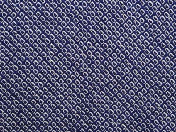 Photo4: 6630T07z380 Vintage Japanese Kimono Silk SHIBORI HAORI  Navy (4)