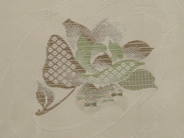Photo4: 6630T08z570 Vintage Japanese Kimono Silk HAORI Flower Lily white (4)