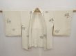 Photo6: 6630T08z570 Vintage Japanese Kimono Silk HAORI Flower Lily white (6)