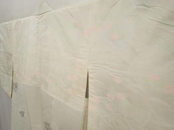 Photo8: 6630T08z570 Vintage Japanese Kimono Silk HAORI Flower Lily white (8)