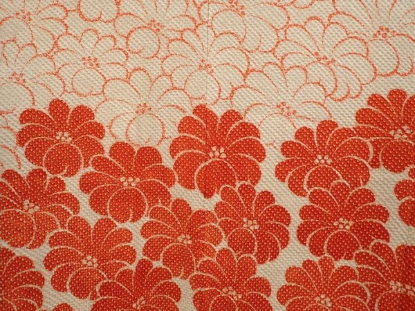 Photo3: 6630T09z560 Vintage Japanese Kimono Silk SHIBORI HAORI Flower Dull white (3)