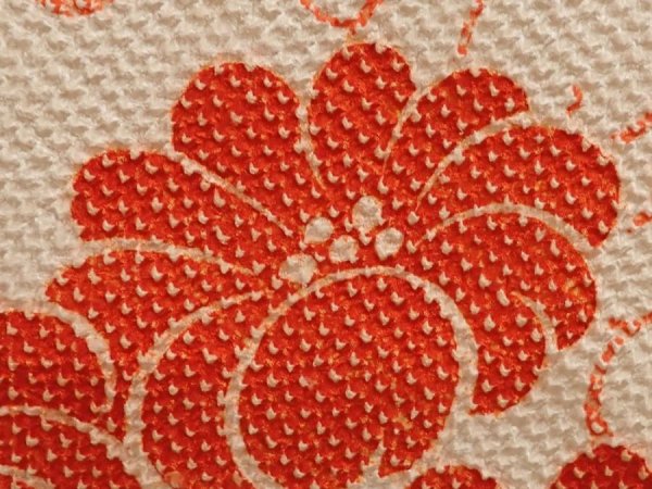Photo4: 6630T09z560 Vintage Japanese Kimono Silk SHIBORI HAORI Flower Dull white (4)