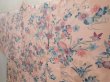 Photo2: 6630T10z410 Vintage Japanese Kimono Silk HAORI Flowers Pink (2)