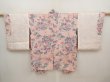 Photo7: 6630T10z410 Vintage Japanese Kimono Silk HAORI Flowers Pink (7)