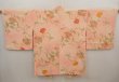 Photo1: 6630T11z570 Vintage Japanese Kimono Silk HAORI Flower Peach (1)